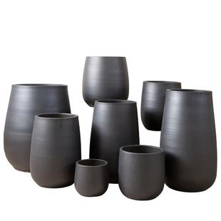 景德镇陶瓷北欧花盆落地简约白色养花创意别墅酒店装饰品插花摆件