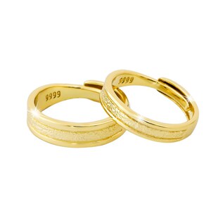 结婚戒指一对假黄金男女戒可调节开口情侣对戒婚礼仪式999仿真金