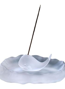 琉璃小鲸鱼茶宠香插摆件