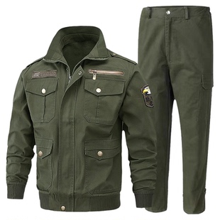 工作服套装男春秋加厚斜纹工装纯棉电焊工防烫耐磨建筑工地劳保服