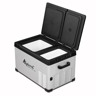 冰虎车载冰箱压缩机制冷车家两用双开门冷冻冷藏12v24v货车小冰箱