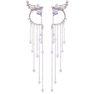 汐月公主李明月同款耳挂古风汉服配饰长款流苏耳坠翅膀超仙耳夹