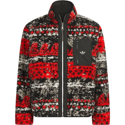 滔搏adidas阿迪达斯三叶草男子双面穿印花运动外套针织夹克KC0105