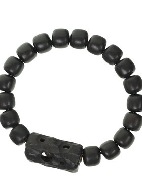 曲尾花原创手工紫光檀木珠串手链