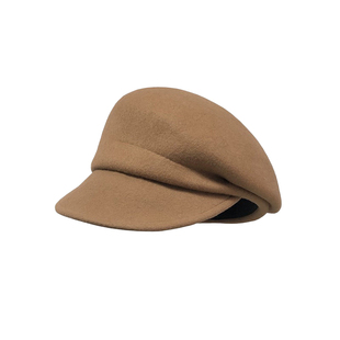 2025新款日系复古羊毛呢鸭舌贝雷帽子女秋冬款复古显脸小报童帽