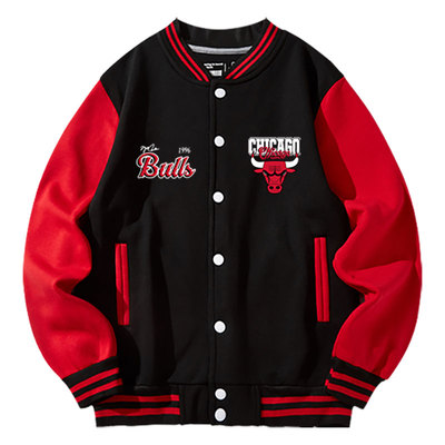 公牛队复古23号篮球棒球服外套
