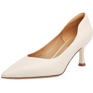 百丽女鞋子尖头软底高跟鞋女酒杯跟牛皮气质ol风女单鞋3DY16CQ3预