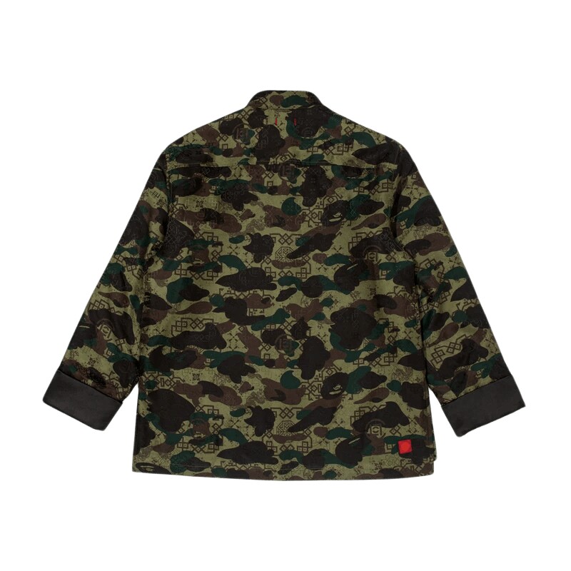 BAPE X CLOT联名男装26年春夏联名迷彩丝绸中式唐装外套912401Q