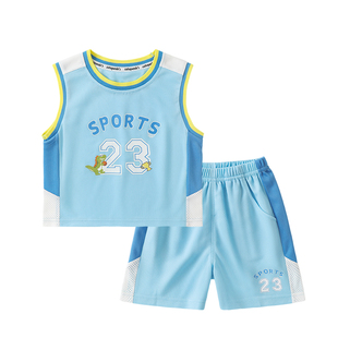 【凉感速干】男童轻薄运动篮球套装夏款儿童透气背心短裤球衣韩版