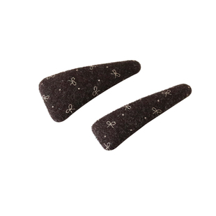 秋冬毛呢蝴蝶结印花刘海发夹女高级感布艺洋气发卡侧边夹新款BB夹