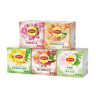 立顿伯爵味红茶玫瑰菊花柠檬片白茶人参枸杞花草茶包果茶7包盒装