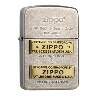 zippo之宝防风打火机正品黑冰1941复刻贴章底刻纪念古银历史73周