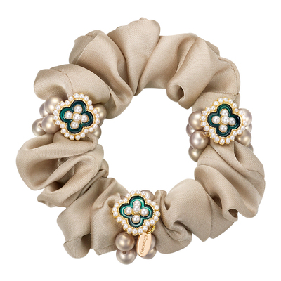 奢蔻三月清茶珍珠花朵大肠发圈