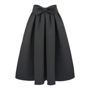 JUNGLE ME优雅赫本风蝴蝶结半身裙气质高腰显瘦中长半身裙蓬蓬裙