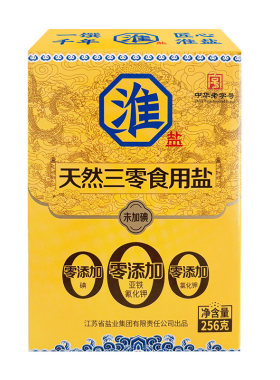 淮盐天然三零食用盐8*256g