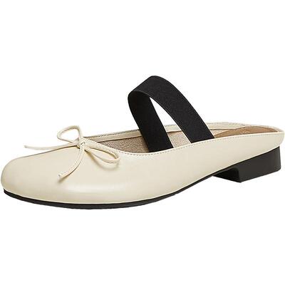 百思图夏季新款简约时尚百搭通勤一脚蹬穆勒鞋粗跟女拖鞋B3051BH5