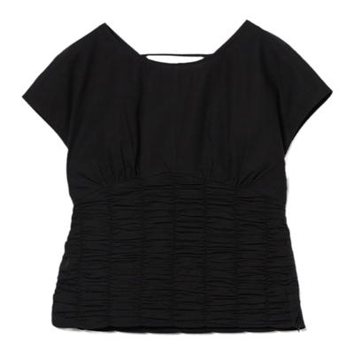 RAYBEAMS褶饰收腰短袖上衣