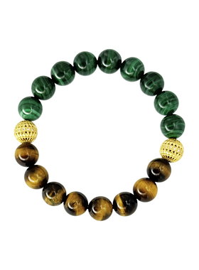 2026马年新款虎眼石孔雀石手链