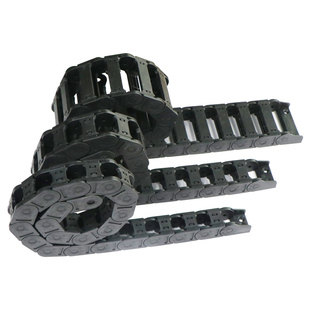 新料增强尼龙拖链机床桥式塑料坦克链机械手电缆拖链线槽全黑款