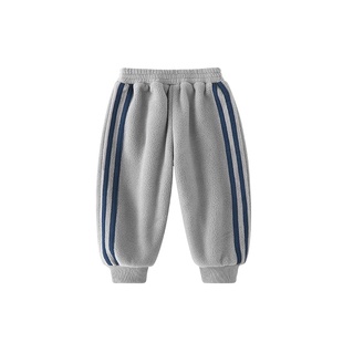 儿童加绒裤子男童摇粒绒卫裤宝宝抓绒长裤秋冬休闲束口运动裤新款