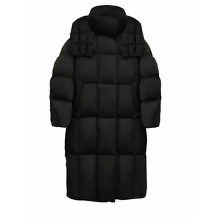 2025冬季新款韩系气质百搭小香风纯色连帽长款设计感保暖羽绒服女