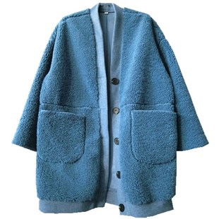 网红羊羔毛外套女中长款加厚秋冬季新款皮毛一体韩版宽松羊羔绒潮