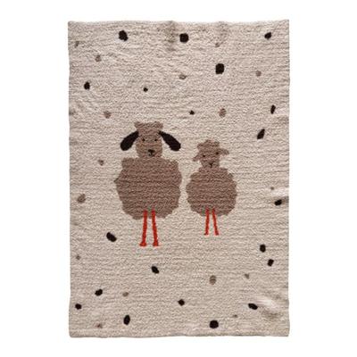 INS风秋冬儿童半边绒盖毯毛毯