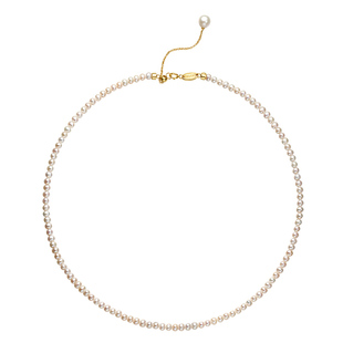 Meluxe美奈小米珠项链天然淡水珍珠S925银锁骨颈链女款新年礼物