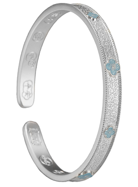 吴越老银铺9999足银兰沁雪手镯