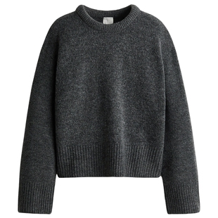 HM女装毛针织衫春季row系针织衫中性美式廓形套衫1314904