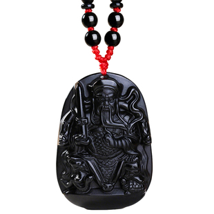 天然黑曜石真武大帝吊坠男女款五行缺补水神玄武项链2026年吉祥物