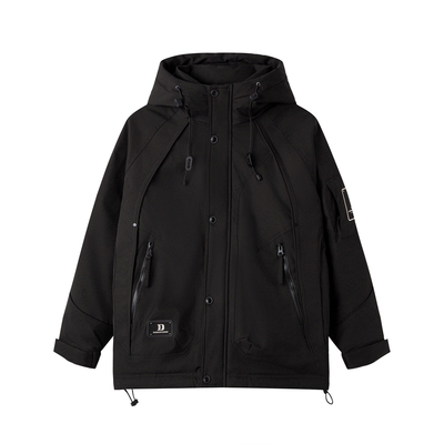 追素TS工装连帽羽绒服白鸭绒外套