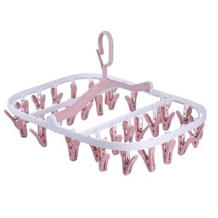 32夹多夹晾衣架衣裤架可旋转阳台防风收纳围巾架袜子打底裤晾晒架