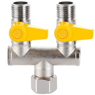 4分活接三通四通燃气阀门全铜燃气表天然气开关球阀一分二路三路