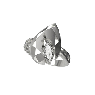 BOONEE愚人系列裂纹镶钻水滴戒指小众设计轻奢高级感指环