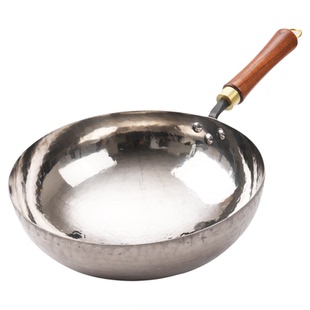 章丘手工纯钛炒菜锅老式家用不粘无涂层燃气灶适用官方旗舰店正品