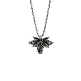 钛钢项链男款复古六翼天使翅膀小众高级感欧美街头百搭长款吊坠女