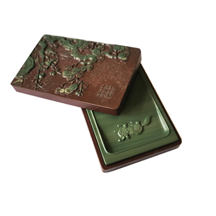 砚台松花砚盒砚岁寒三友文房四宝复刻故宫博物院书法磨墨御砚堂