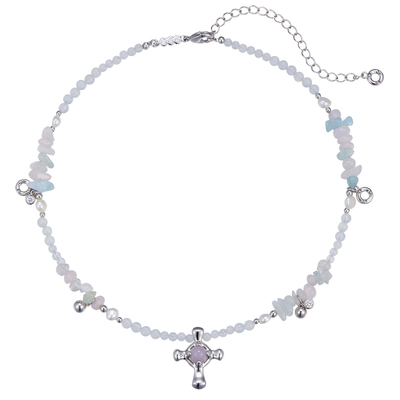 新品小众珍珠项链INIZIO紫玉玛瑙