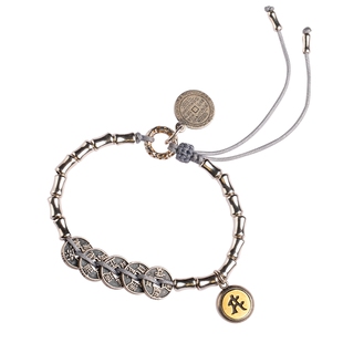 大善堂新款生肖马本命年手串纯银五帝钱手链山鬼花钱竹节手链礼物