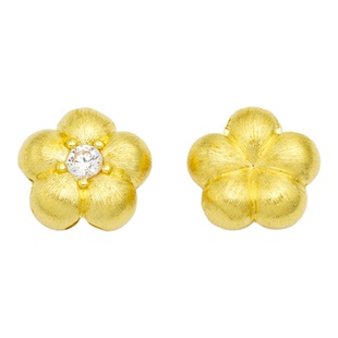 【严选】18k金拉丝小花路路通项链手链diy吊坠配件女不脱模WT0236