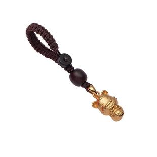 铜镀金十二生肖钥匙挂件金鼠来财手机链沙金老虎本命年钥匙扣挂坠