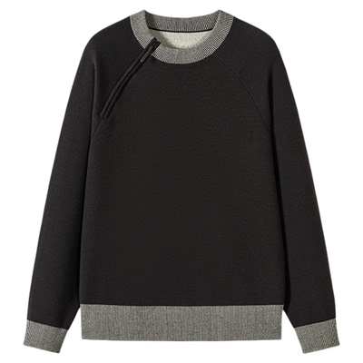 INNERLAND圆领拉链含羊毛毛衣