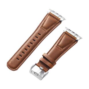 索柯适用苹果手表表带男真皮疯马牛皮s10适用applewatch9/8/7手表带46mm小众se复古皮质iWatch ultra2表带