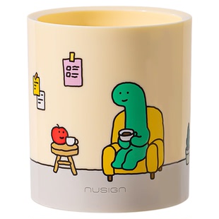 【乔古漫联名】得力纽赛学生桌面笔筒创意可爱儿童男孩女孩办公室大容量超大轻奢高级感高颜值ins风收纳笔桶