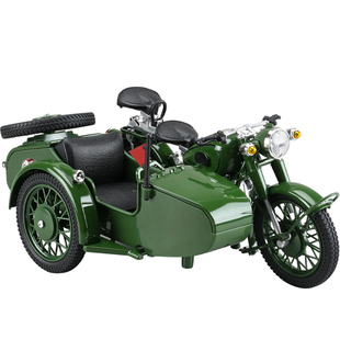长江750合金边三轮侉子摩托车模型仿真军事三蹦子玩具男收藏摆件