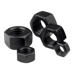 8.8/12.9级高强度六角螺母螺丝帽铁发黑色镀锌镀镍螺帽大全M2-M12