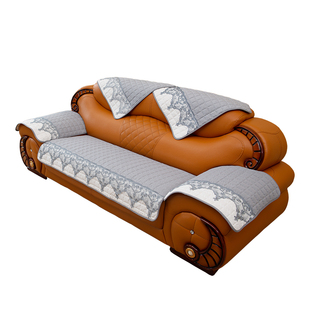 真皮沙发专用垫四季通用皮沙发坐垫防滑简约老式皮沙发垫套布盖巾