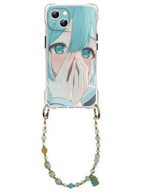 初音未来带挂绳手机壳斜挎