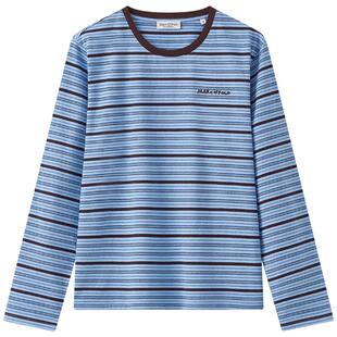 Marc O'Polo/MOP26春季新款时髦设计感条纹撞色长袖T恤女圆领上衣